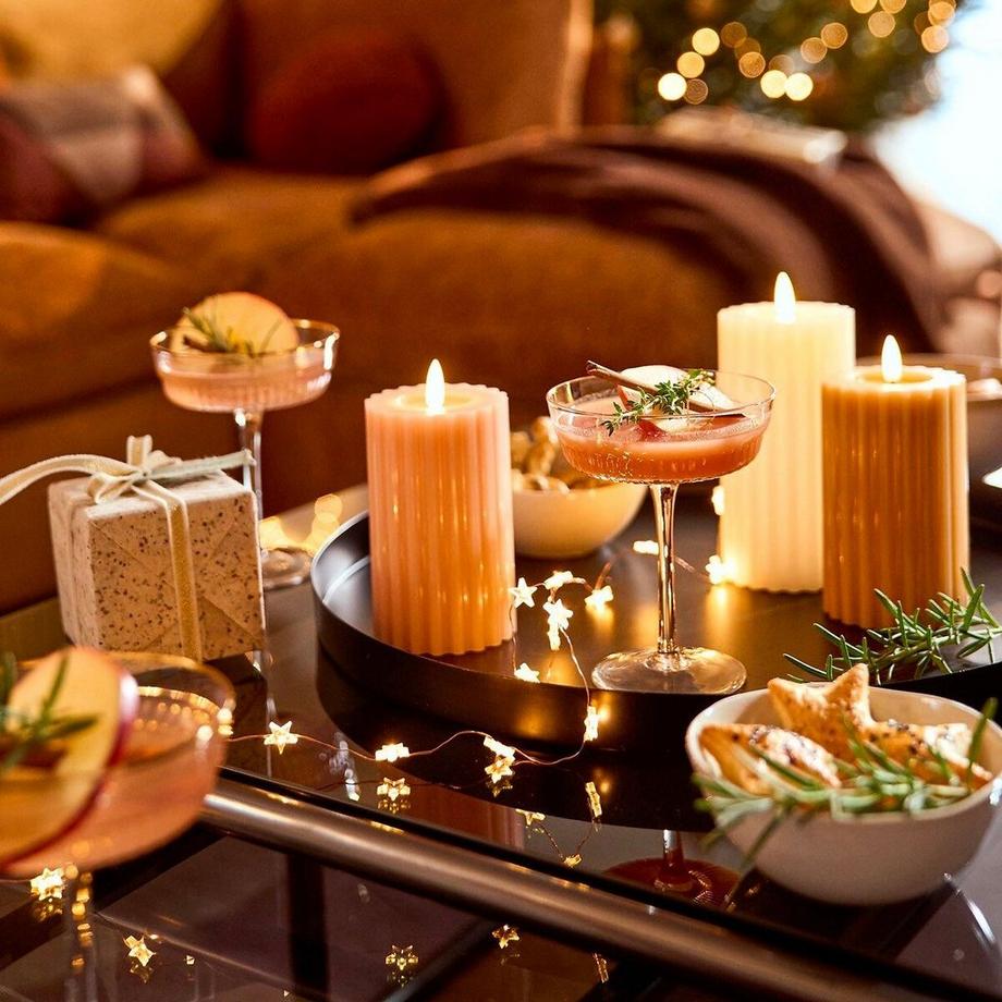 La Redoute Intérieurs Bougie LED striée en cire H17  