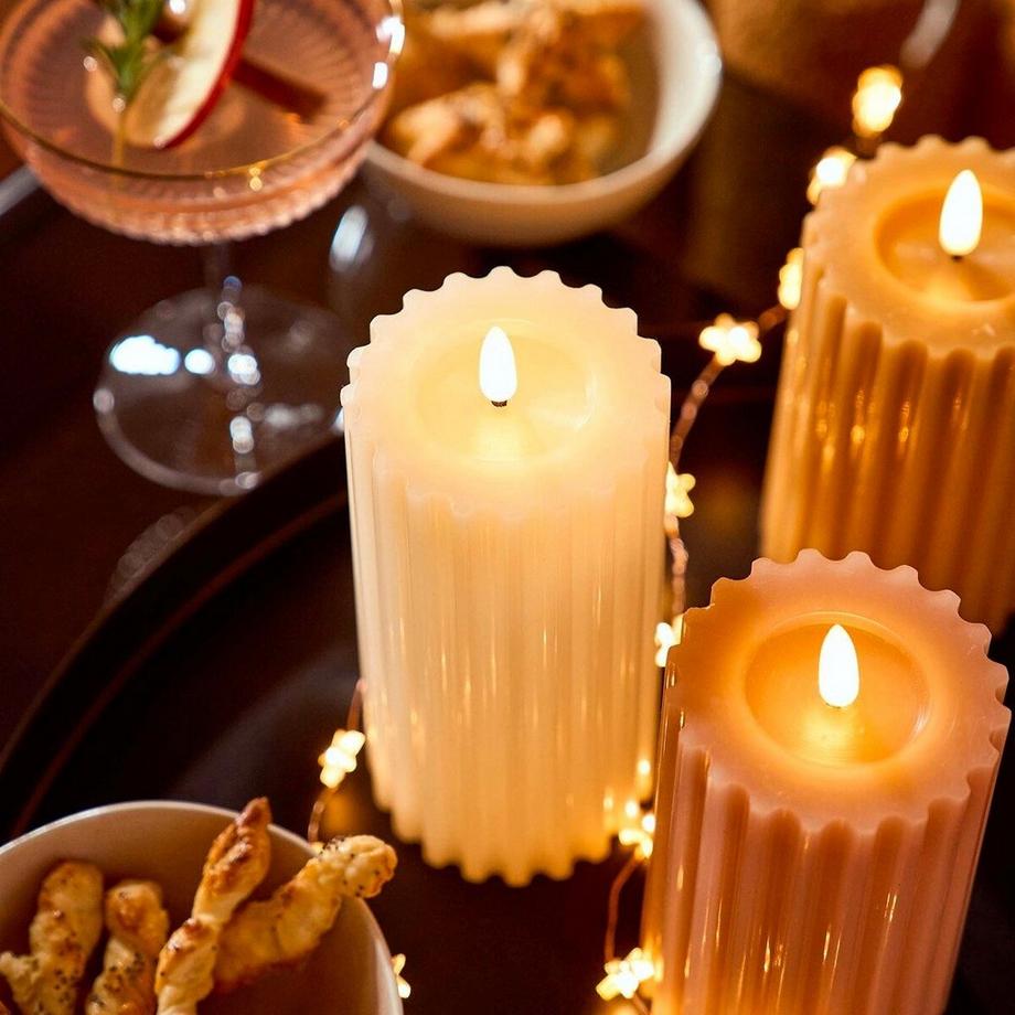 La Redoute Intérieurs Bougie LED striée en cire H17  