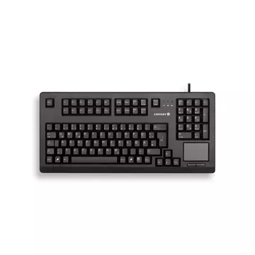 CHERRY TouchBoard G80-11900 Kabelgebundene Tastatur mit Toucad, Schwarz, USB (QWERTZ - DE)