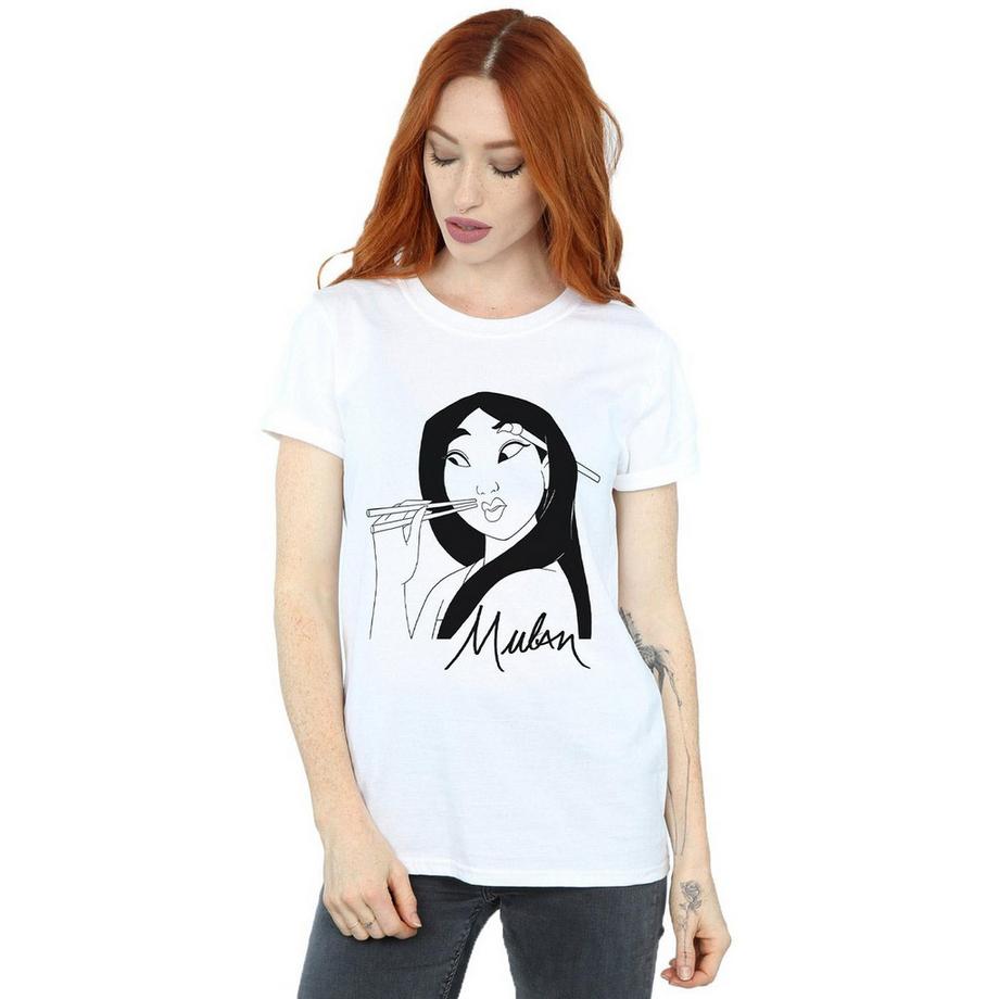 Disney Mulan Bacchette T-Shirt Stampata  