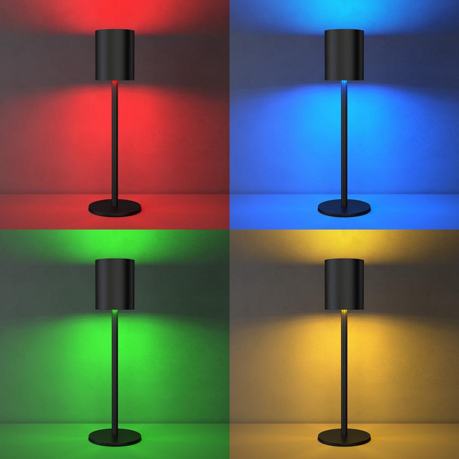 Tectake  Akku-Tischlampe Corly Modernes Design, LED, 5 W stufenlos dimmbar, 7 RGB-Lichtfarben 