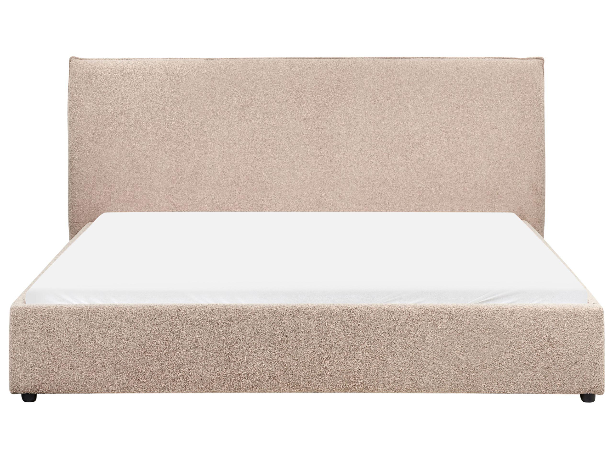 Beliani Lit avec sommier en Bouclé Traditionnel LAVAUR  