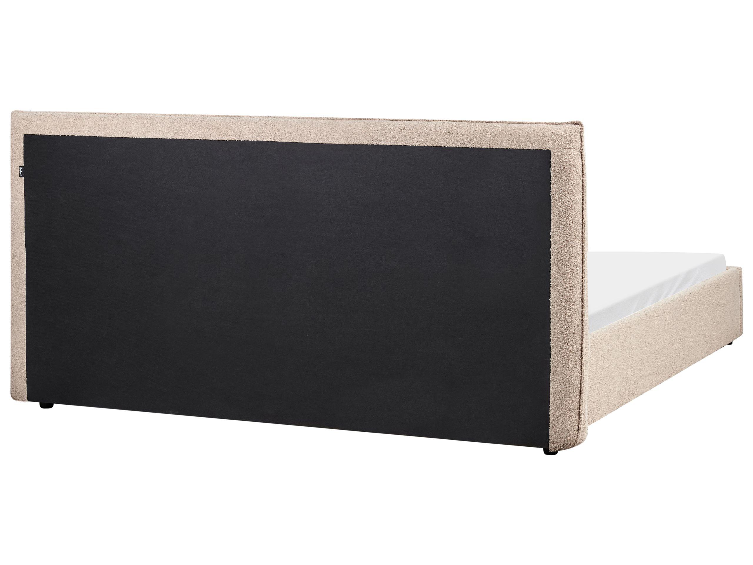 Beliani Lit avec sommier en Bouclé Traditionnel LAVAUR  