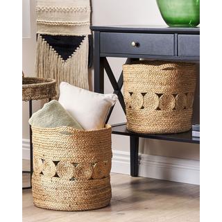 Beliani Set di 2 cestini en Iuta Boho ALANG  