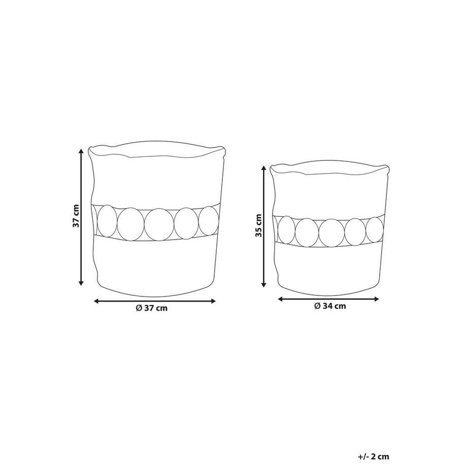 Beliani Lot de 2 paniers en Jute Boho ALANG  