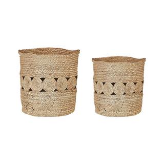 Beliani Aufbewahrungskorb 2er Set aus Jute Boho ALANG  