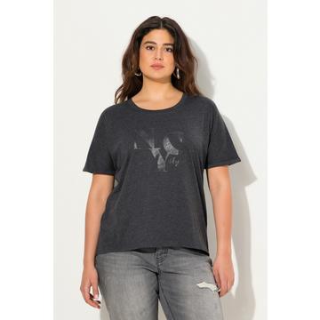 T-shirt dal taglio oversize con scritta, scollo a girocollo e mezze maniche