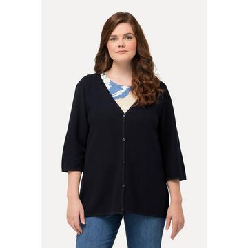 Cardigan à encolure en V et manches 3/4. Coton bio