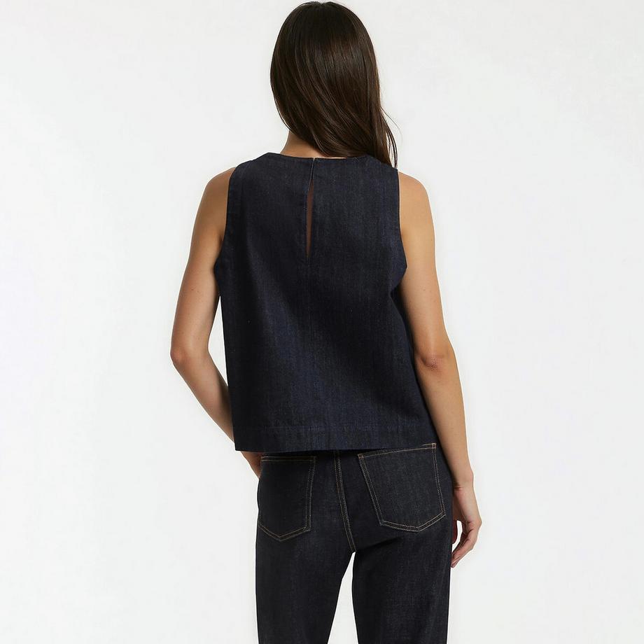 La Redoute Collections Ärmelloses Denim Top  