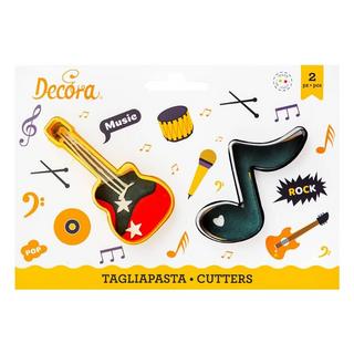 Decora Ausstecher Note und Gitarre 2-teilig  