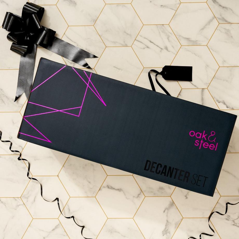 Oak & steel  Verres à whisky et décanteurs fusil 