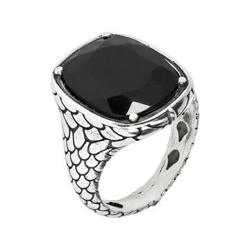 Ring mit Maxi Spinello Black Silver 925