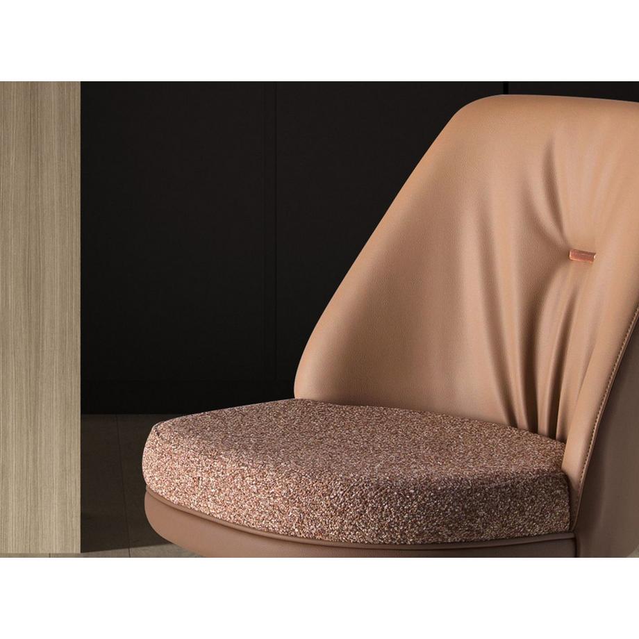 ANGEL CERDA Sgabello girevole in tessuto screziato e similpelle  