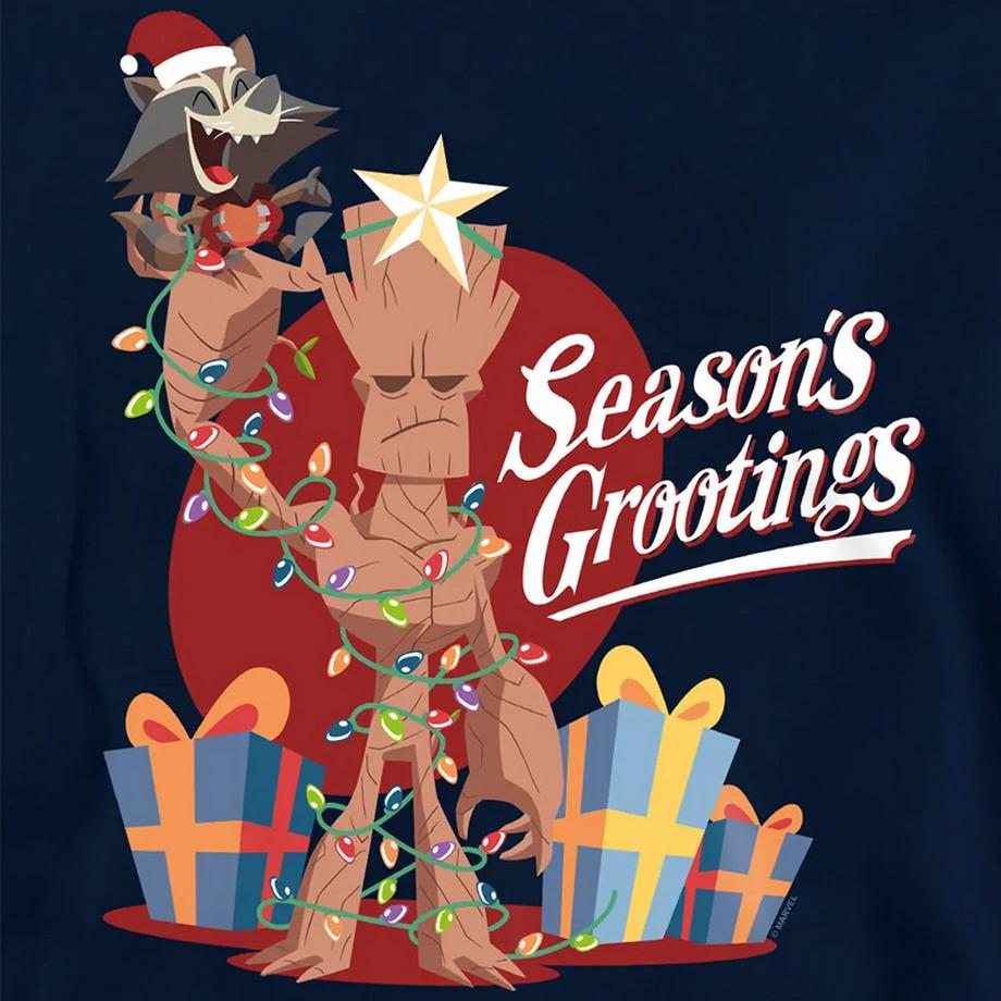 Guardians Of The Galaxy  Seasons Grootings Felpa Con Cappuccio 