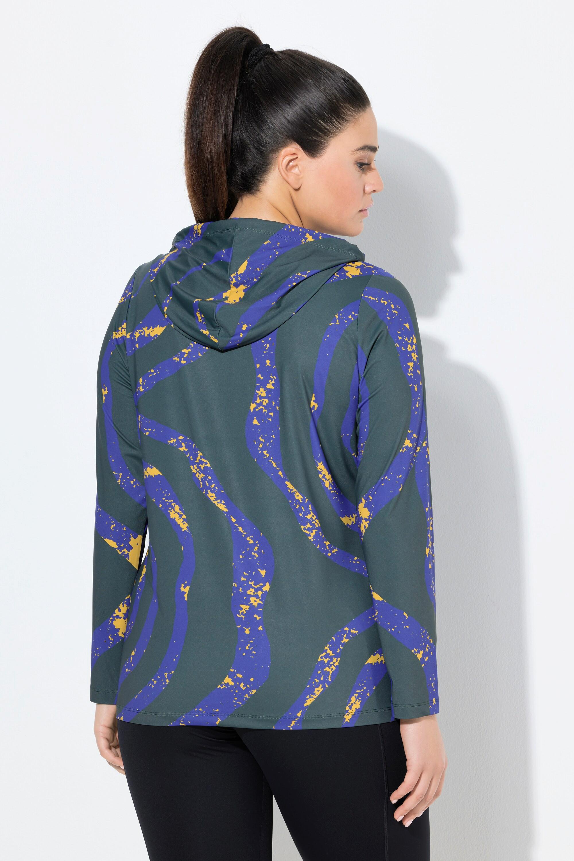 Ulla Popken Felpa con Cappuccio Funzionale Maniche Lunghe Slim Fit  