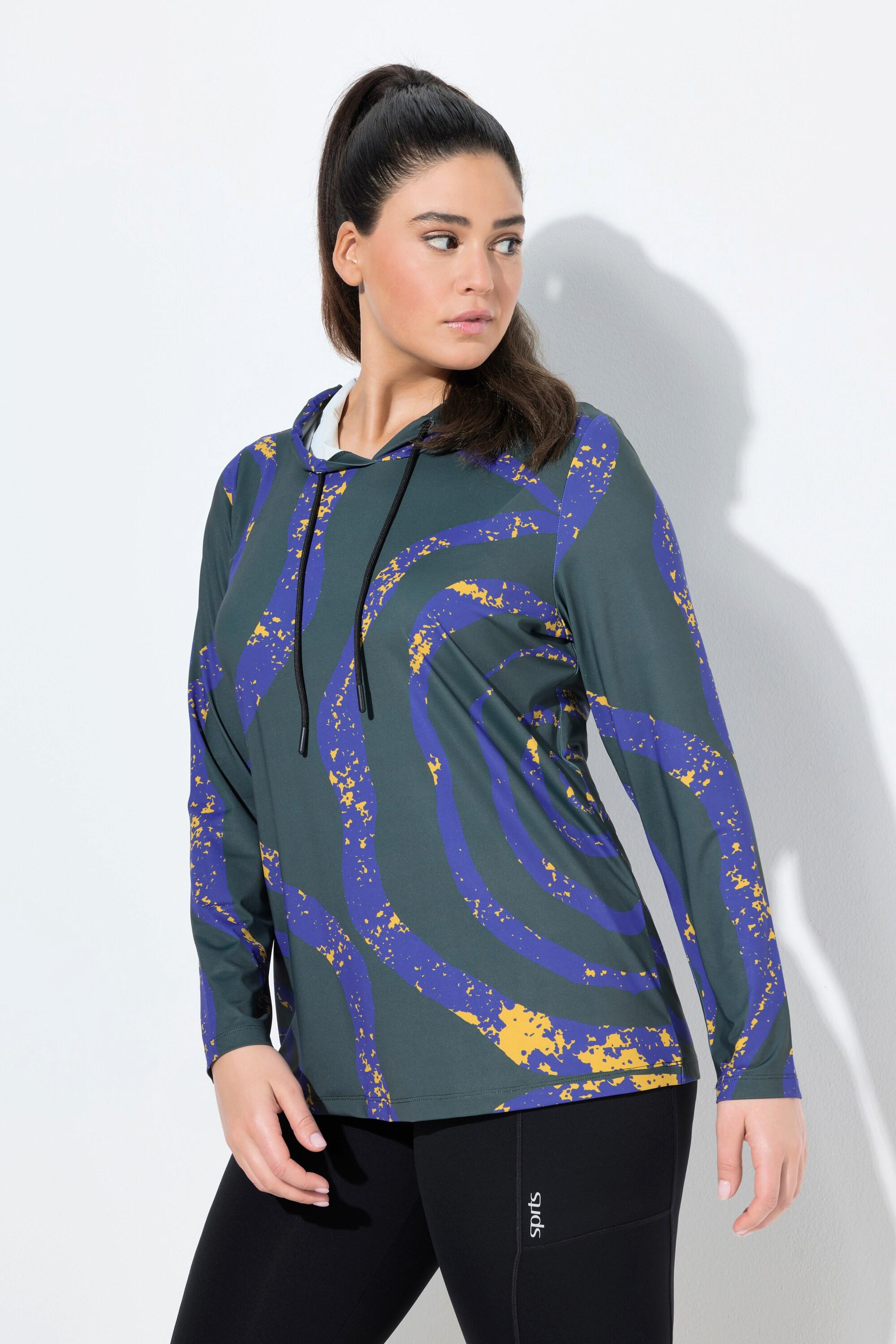 Ulla Popken Felpa con Cappuccio Funzionale Maniche Lunghe Slim Fit  