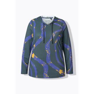 Ulla Popken Felpa con Cappuccio Funzionale Maniche Lunghe Slim Fit  