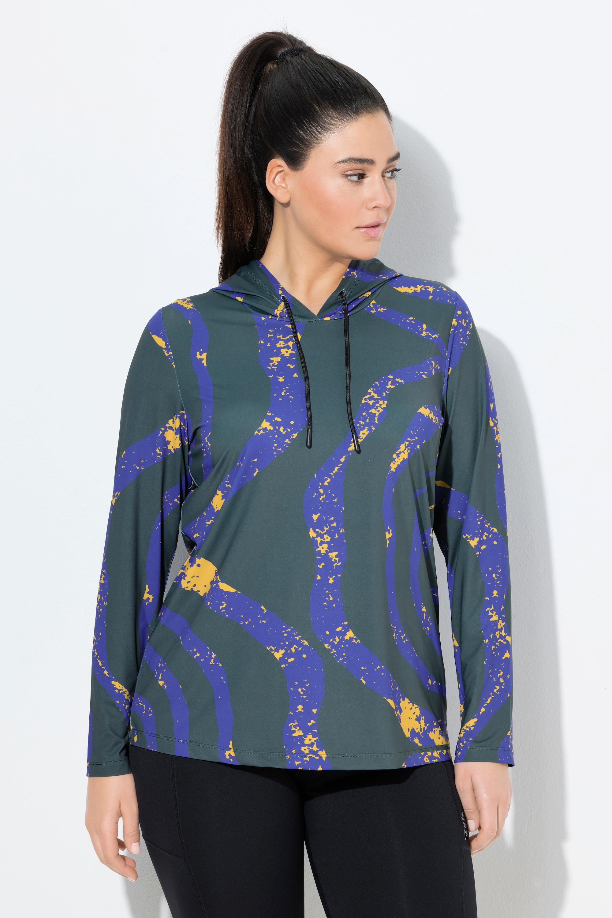 Ulla Popken Felpa con Cappuccio Funzionale Maniche Lunghe Slim Fit  