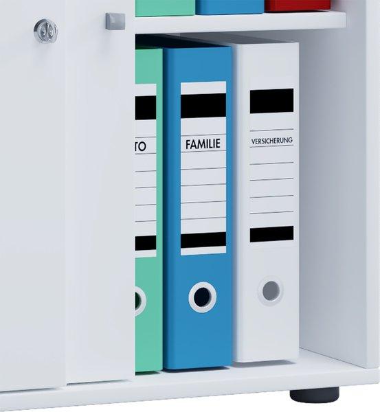 VCM Büroschrank mit 2 Fächern | moderner Aktenschrank mit Schiebetüren | Maße ca. B. 70 x  H. 73 x T. 37 cm – Lona 2-Fach  