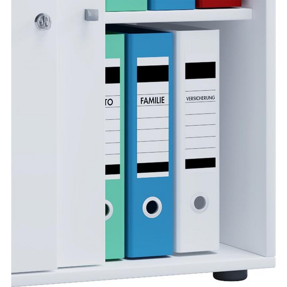 VCM Büroschrank mit 2 Fächern | moderner Aktenschrank mit Schiebetüren | Maße ca. B. 70 x  H. 73 x T. 37 cm – Lona 2-Fach  