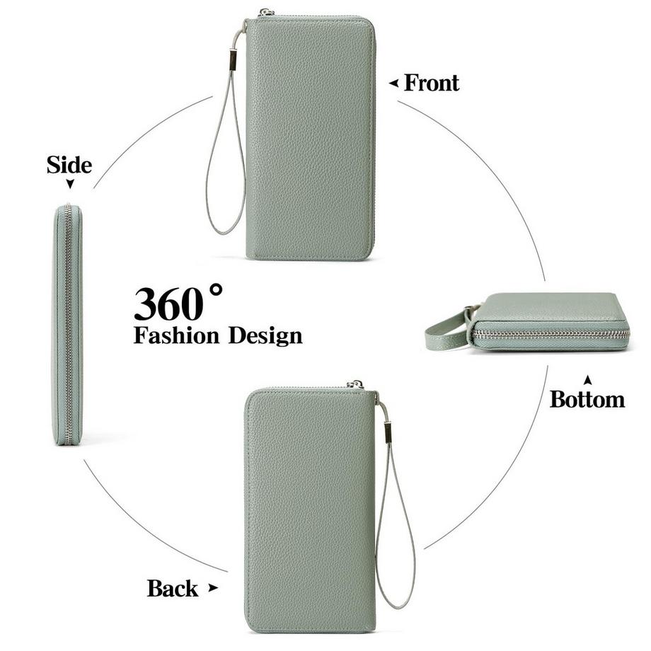Only-bags.store Portefeuilles en Cuir de Grande Capacité avec Fermeture à glissière avec blocage RFID  