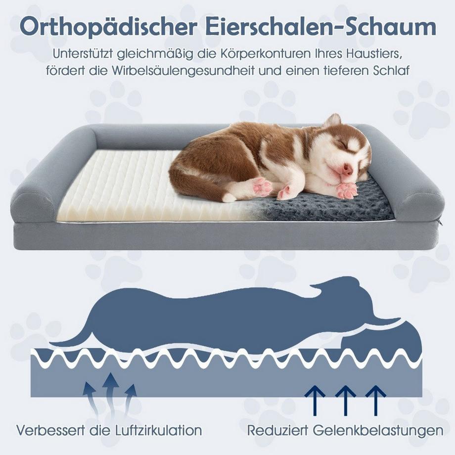 Northix  Lit orthopédique pour chien avec traversin 