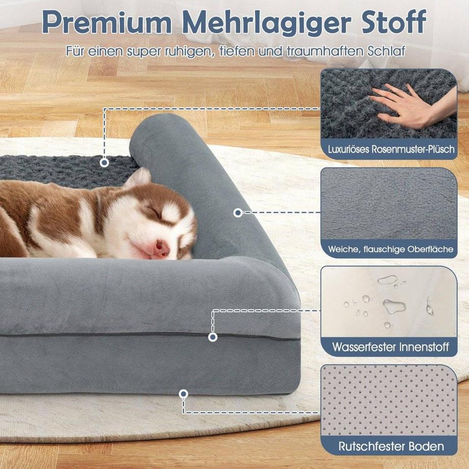 Northix  Lit orthopédique pour chien avec traversin 
