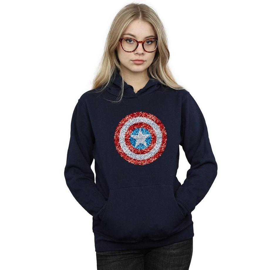 MARVEL Captain America Sweat à Capuche Bouclier Paillettes  
