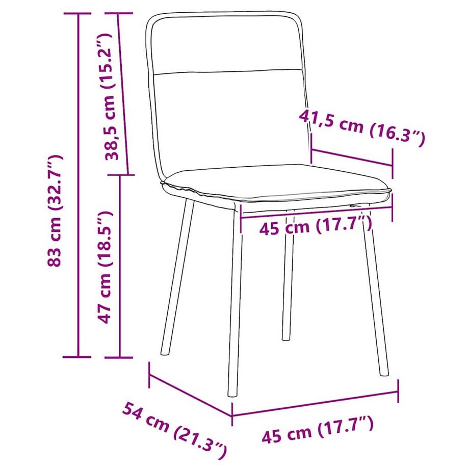VidaXL Chaise de salle à manger velours  