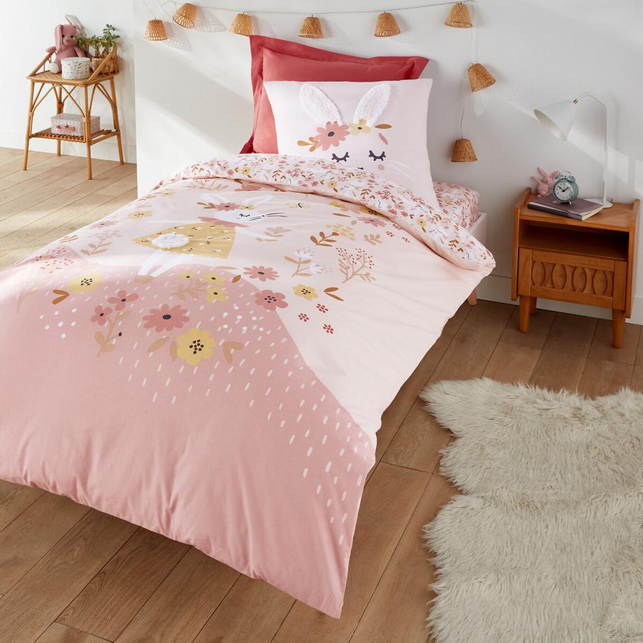 La Redoute Intérieurs Housse de couette Lapin Fleuri Coton Biologique  