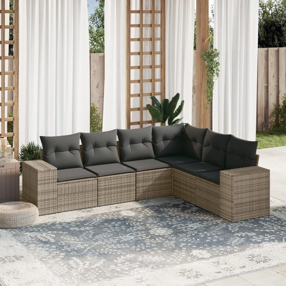 VidaXL set divano da giardino Polirattan  
