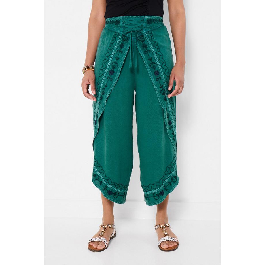 Joe Browns Pantalone da Spiaggia Corto Ricamato con Design Avvolgente  
