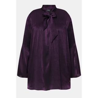 Ulla Popken  Blusa dal taglio svasato con fiocco, scollo a V e maniche lunghe 