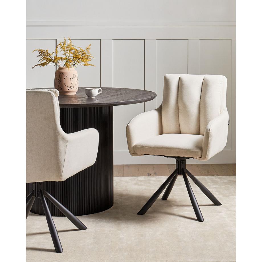 Beliani Lot de 2 chaises de salle à manger en Tissu  SARDOAL  
