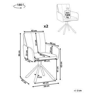 Beliani Lot de 2 chaises de salle à manger en Polyester Moderne SARDOAL  