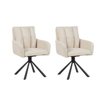 Lot de 2 chaises de salle à manger en Polyester Moderne SARDOAL