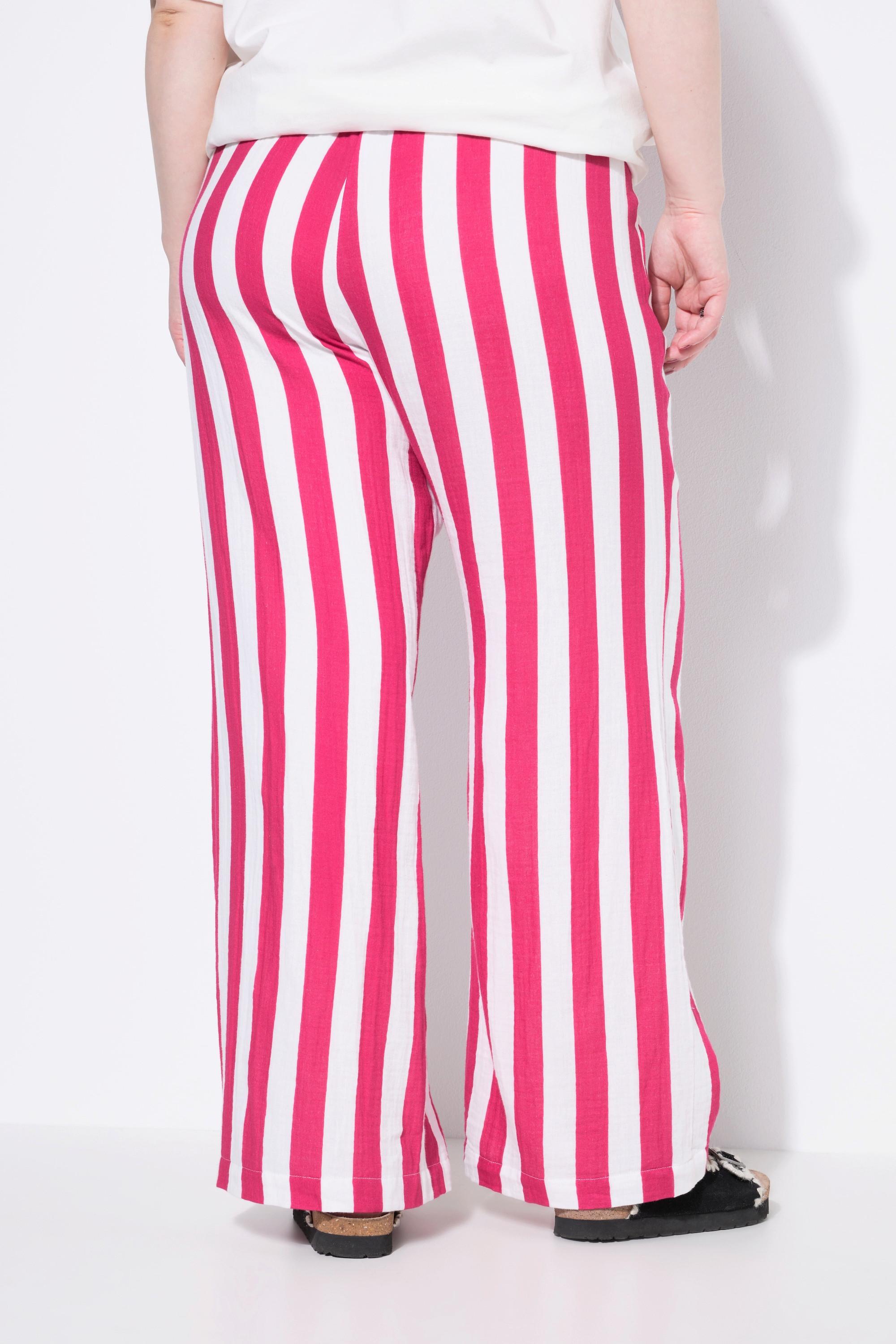 Studio Untold Pantalon Mousseline Rayé Jambe Large Taille Élastique  