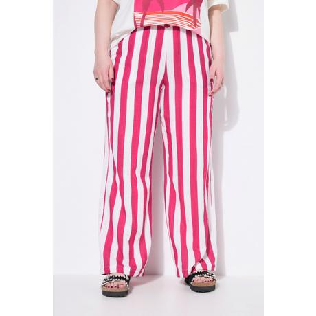 Studio Untold Pantalon Mousseline Rayé Jambe Large Taille Élastique  