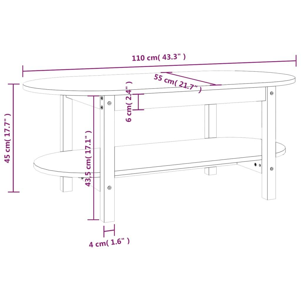 VidaXL Table basse bois  