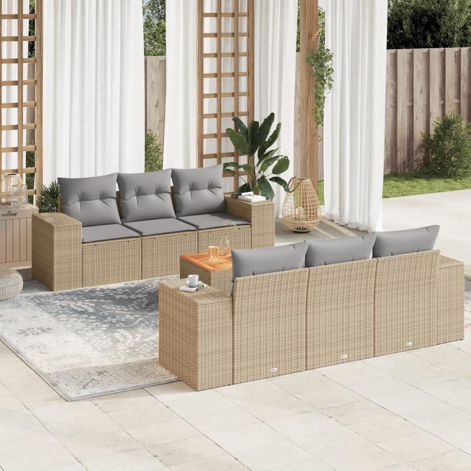 VidaXL Ensemble de canapés de jardin rotin synthétique  
