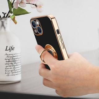 Cadorabo  Housse compatible avec Apple iPhone 14 PLUS avec anneau - Coque de protection en silicone TPU flexible, avec protection pour appareil photo et support voiture magnétique 