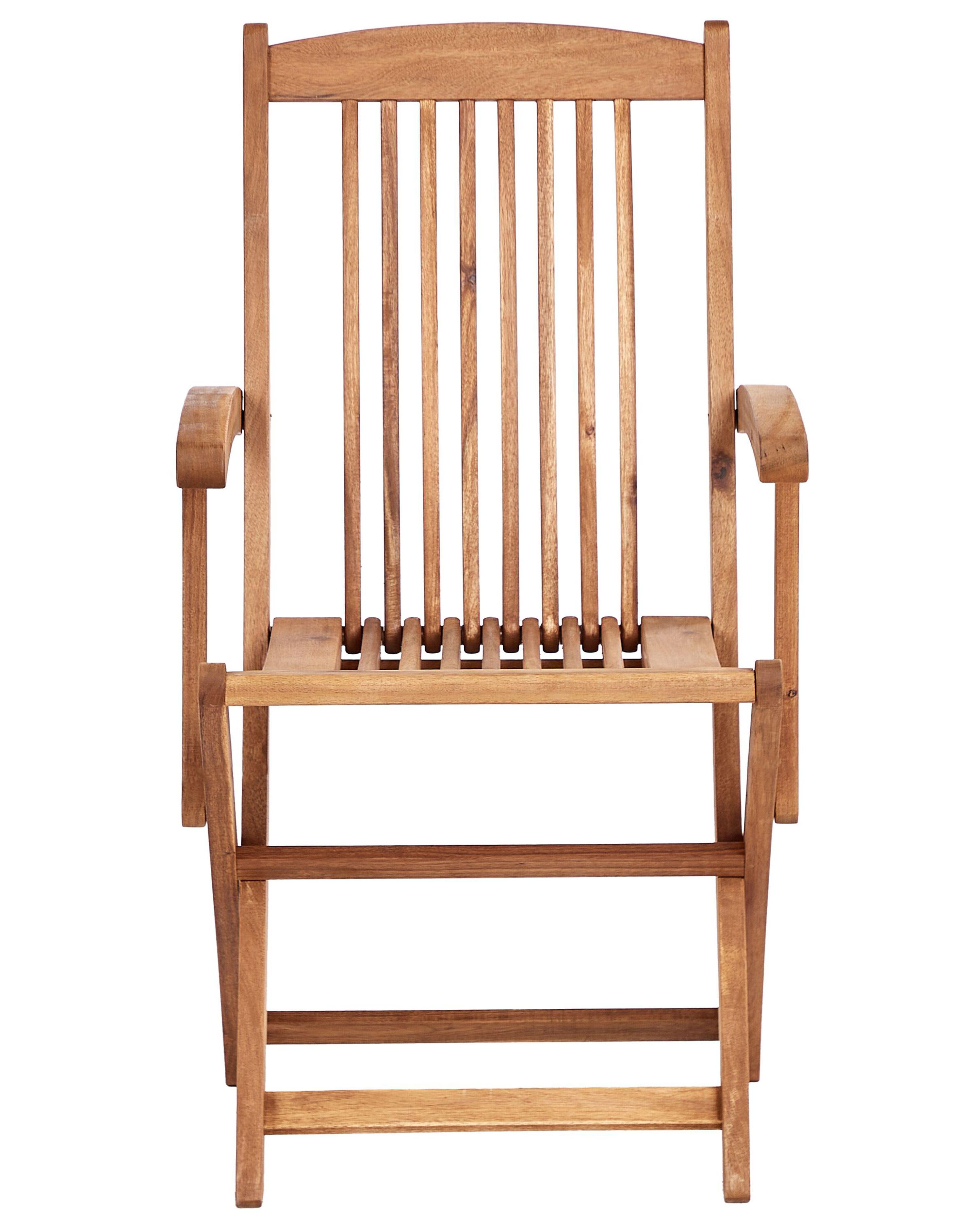 Beliani Set di 2 sedie da giardino con cuscini en Legno d'acacia Rustico MAUI PREMIUM  