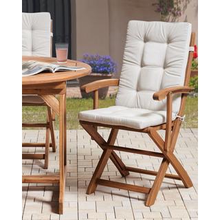 Beliani Set di 2 sedie da giardino con cuscini en Legno d'acacia Rustico MAUI PREMIUM  