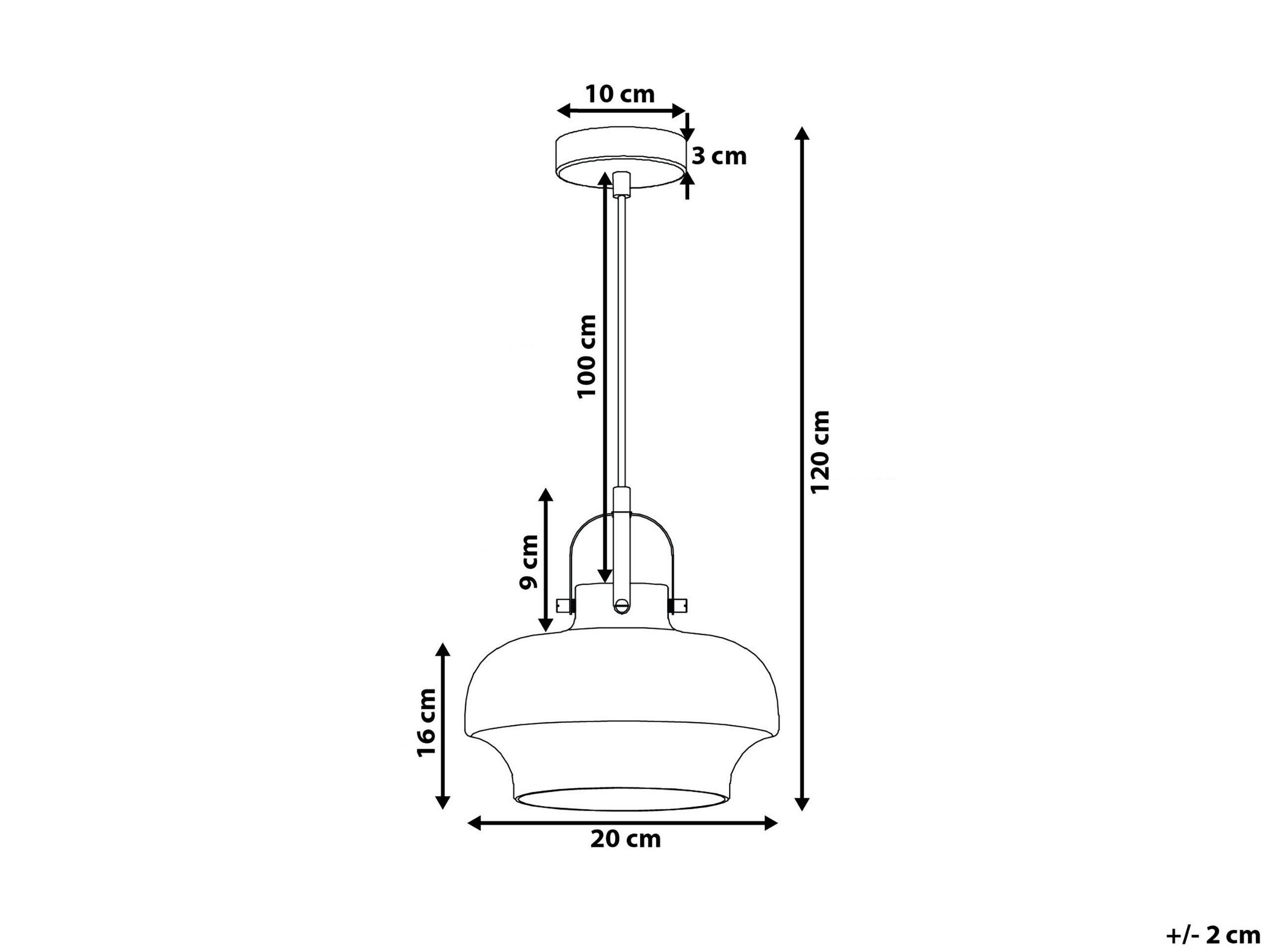 Beliani Lampe suspension en Verre Industriel WILTZ  