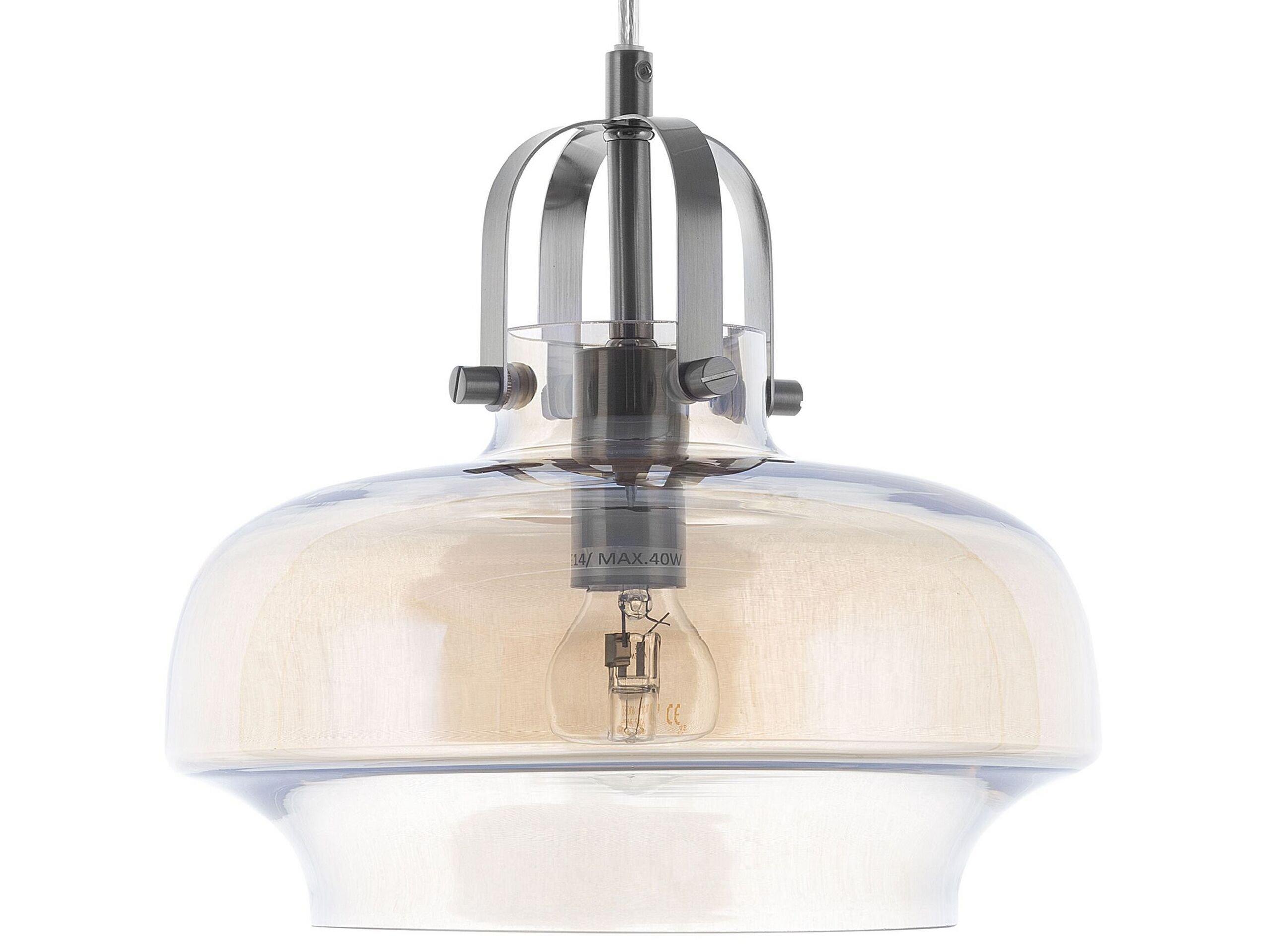 Beliani Lampe suspension en Verre Industriel WILTZ  