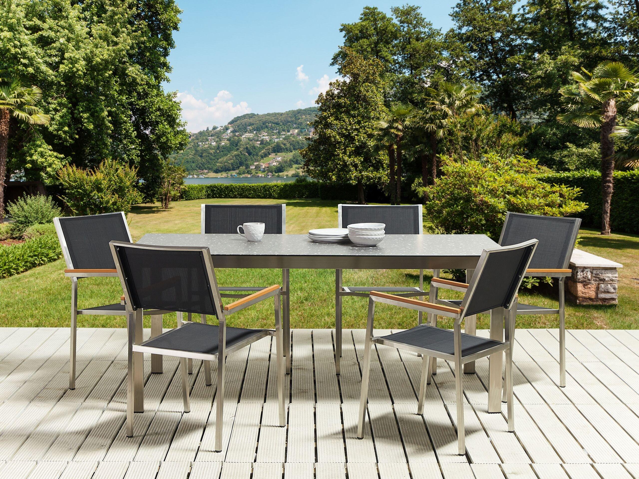 Beliani Gartentisch Set aus Sicherheitsglas Modern COSOLETO/GROSSETO  