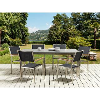 Beliani Gartentisch Set aus Sicherheitsglas Modern COSOLETO/GROSSETO  