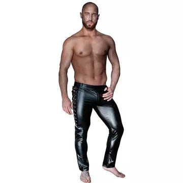 Pantalon wetlook avec laçage