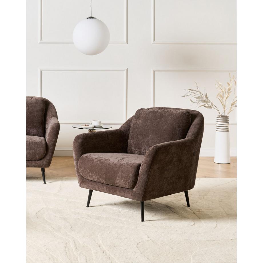 Beliani Fauteuil en Tissu chenille  EIBY  