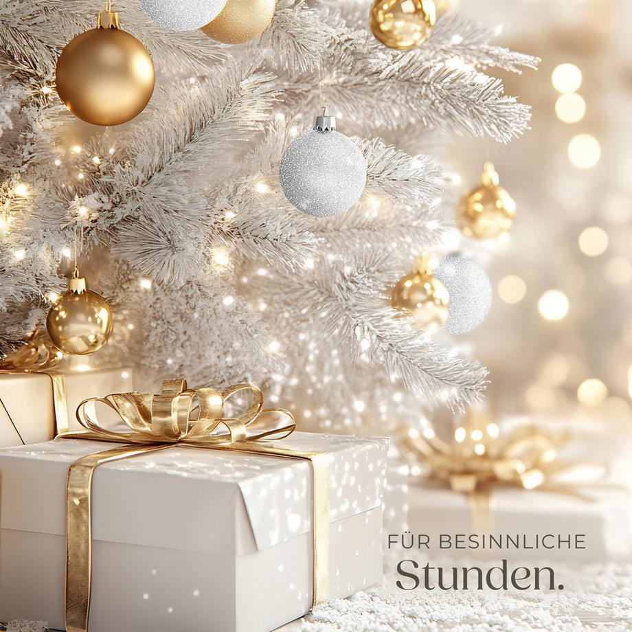 Tectake Palline natalizie  set da 24 pezzi di colore bianco e oro  